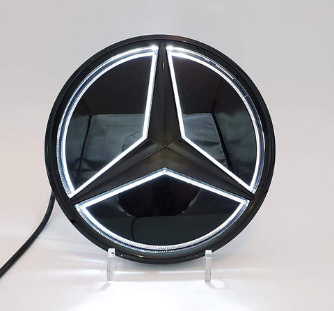 Motorfox Emblem Led Badge Light Car Star White Logo Front Grill (Shiny Black 2011-2019)