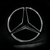 Mercedes benz Eemblem Led Badge White Light Car Star Grill Logo Front  (Shiny Silver GLC GLS GLE)
