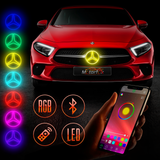 Mercedes Benz Multicolor LED  Emblem Silver / Black Controlled  From Smartphone  Bluetooth